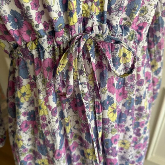 Spring Mod Cloth Ruffling For Flowers Midi Dress, Size 14 - Picture 6 of 15